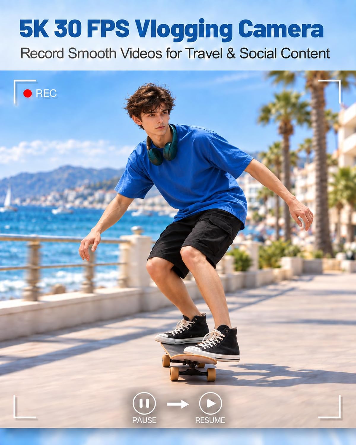 5K Digital Camera with 6X Optical Zoom,64MP WiFi Camera with 64GB Card - Image 2