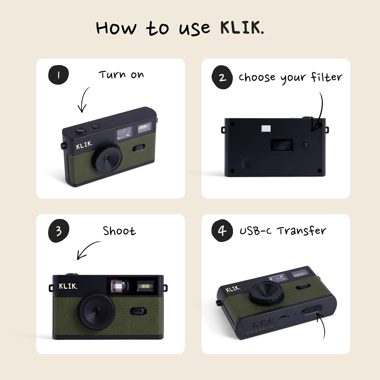 Klik Screen-Free Digital Camera | Stay Present & Capture Retro Photos - Image 5
