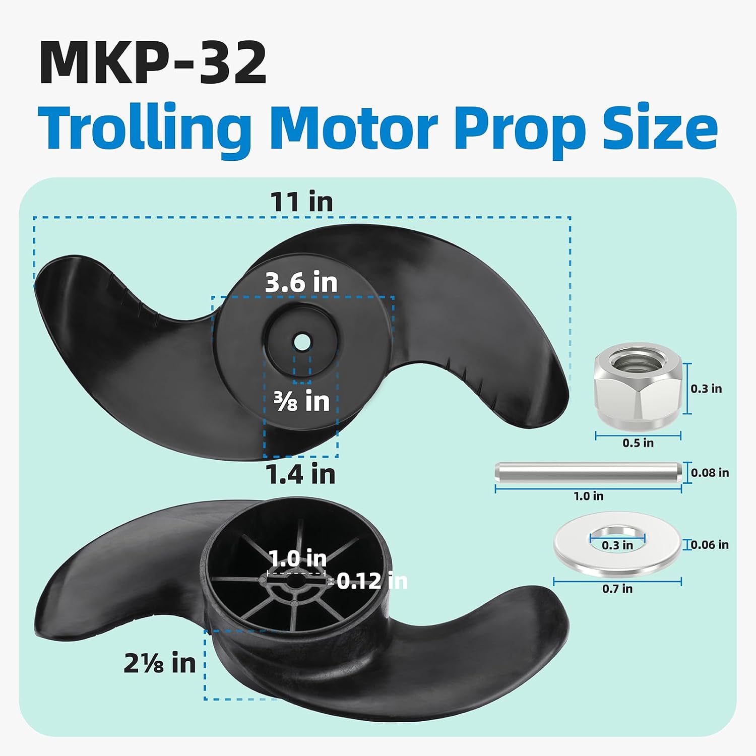 MKP-32 Weedless Wedge 2 Prop Compatible with Minn Kota Trolling Motor - Image 2