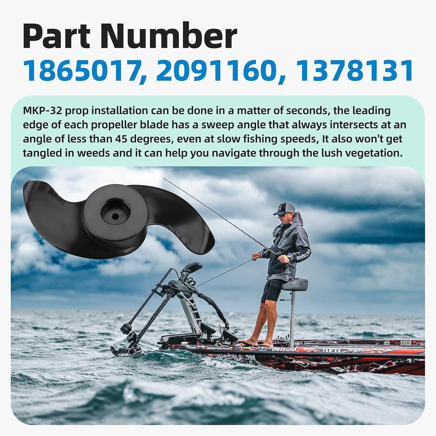 MKP-32 Weedless Wedge 2 Prop Compatible with Minn Kota Trolling Motor - Image 6