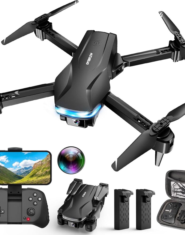 1080P Drones with Camera for Adults, Foldable Drone with 2 Batteries
